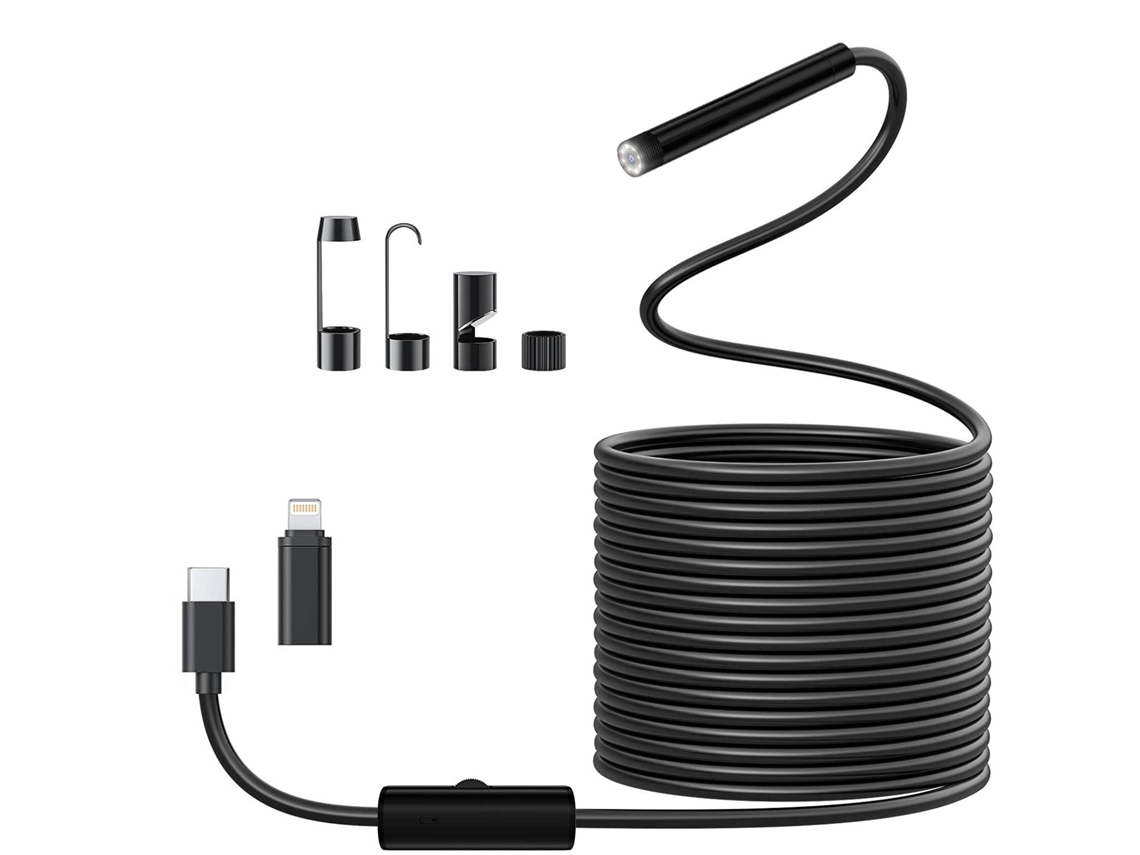 Endoscópio Para Celular De 8 Mm, Compatível Com Apple E Android, Para Inspeção De Tubulações Automotivas.