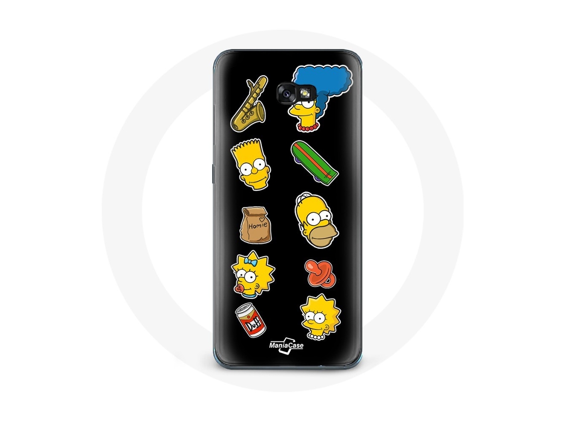 Capa para Samsung Galaxy A3 2016 Os Simpsons adesivos Fundo preto