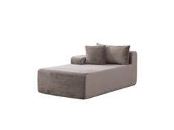 Sofá modular em chenille com espuma 30D, antiderrapante e com rodízios, perfeito para sala de estar e outros ambientes - Cinza