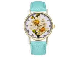 Relógio de Pulso Marguerite de Quartzo Elegante para Lazer com Cinto de Couro Branco