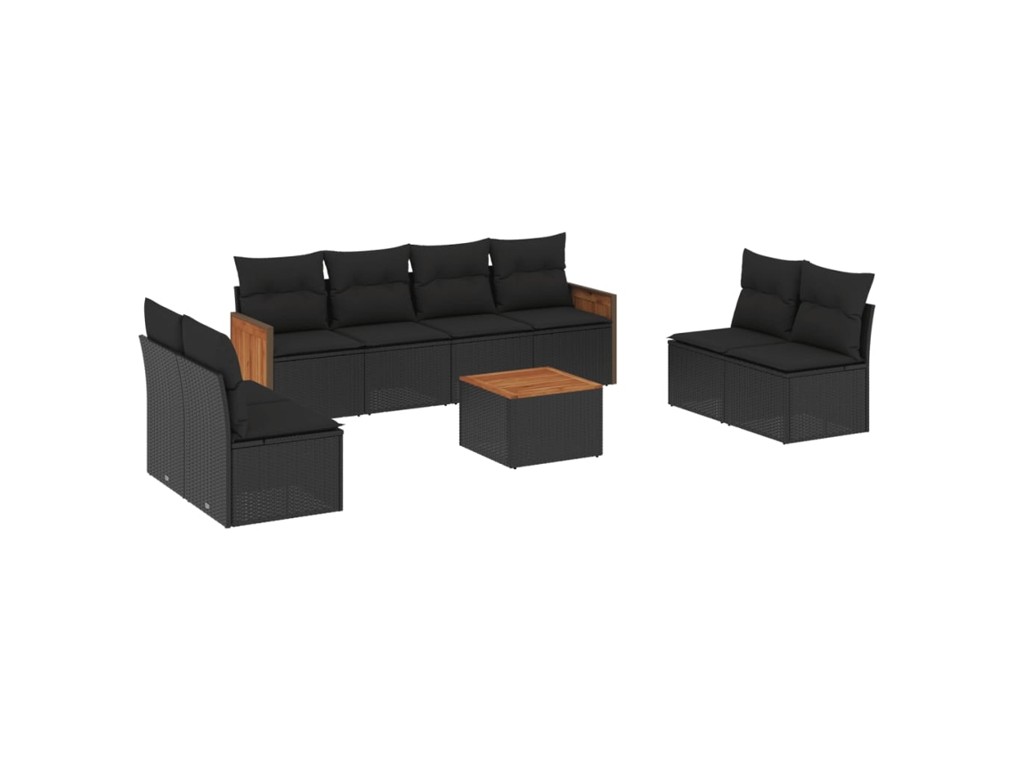 Garden Sofa Set, Garden Sofa Sets Vidaxl Preto Rattan / Vime (n/a)
