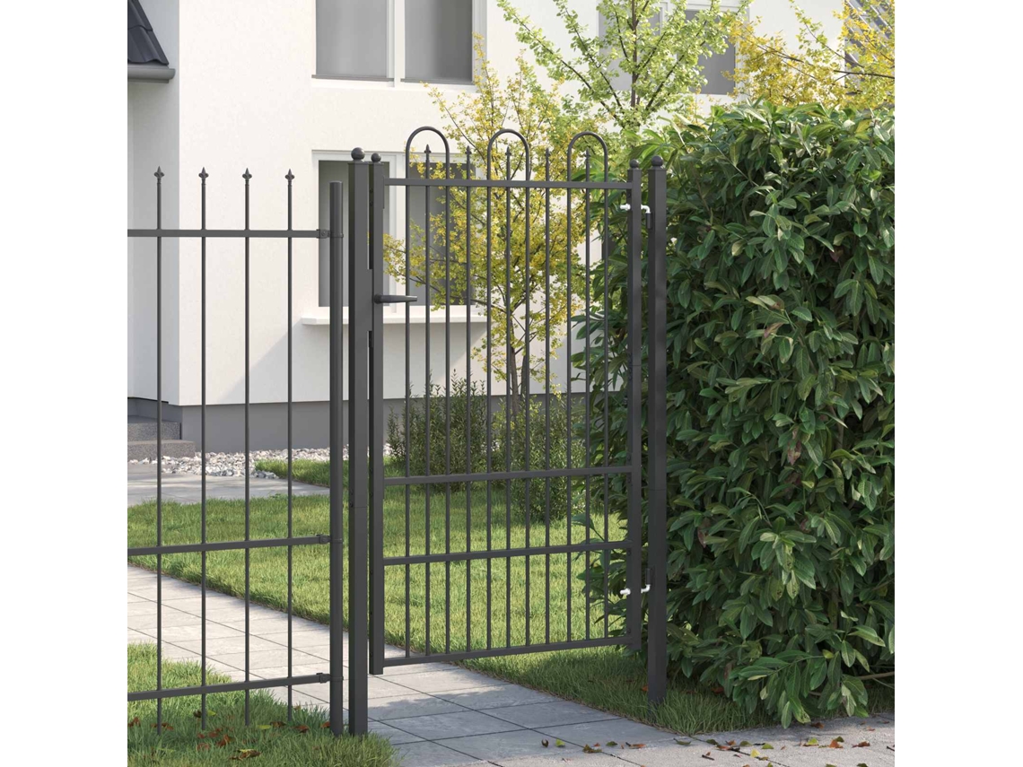 Vidaxl Portão De Cerca Dronten 100 X 150 Cm Aço Preto Trancável