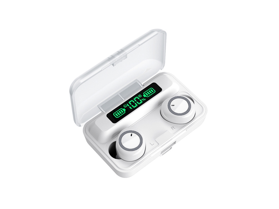 Auscultadores Bluetooth TRUMSEN F9-3 In Ear Branco Cinza