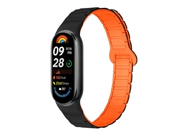 Bracelete para Xiaomi Smart Band 10/9/8 Silicone com Três Esferas Preto e Laranja XIAOMOYU
