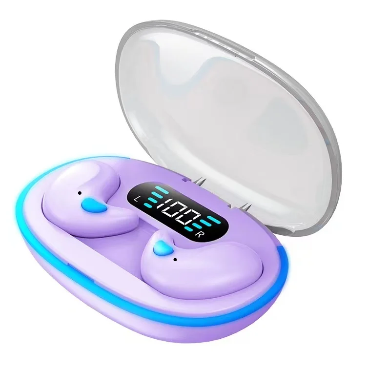 (roxo) Mini Fones De Ouvido Tws Com Cancelamento De Ruído, Para Esportes, Jogos, Sono E Hi-fi.