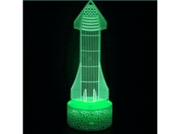 Luminria De Mesa Wj 3d Em Formato De Foguete Com Iluso De Tica, 7 Cores De Luz Led Que Mudam, Ideal Para Decorao De Natal, An Aquaforge
