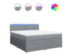 Box Spring Bed, Box Spring Beds Vidaxl Cinzeto Tecido (180 X 200 Cm)
