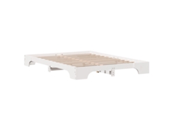 Conjunto 1 Estrutura Da Cama Vidaxl Branco Madeira De Pinho Maciça (140 X 200 Cm)