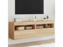 Vidaxl Móveis De Parede Para Tv Com Luzes Led 2 Pcs Carvalho Sonoma
