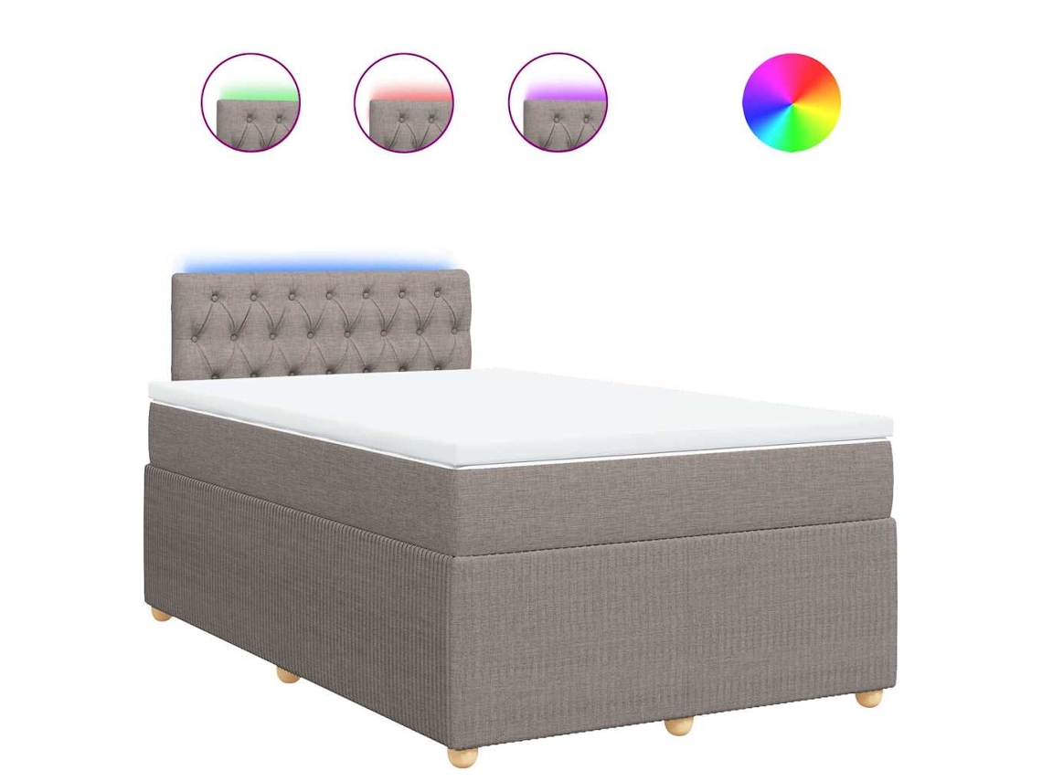 Cama Boxspring com Colchão 120x190 cm Tecido Castanho Acinzentado MAISON EXCLUSIVE
