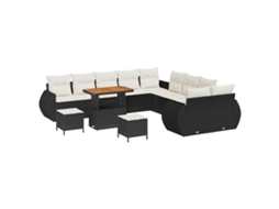 Conjunto 13 Móveis De Jardim Vidaxl Preto Vime Pe (90 X 55 X 71 Cm)