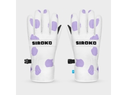 Luvas Térmicas Snowboard E Ski Para Criança Doodle Branco Roxo Siroko