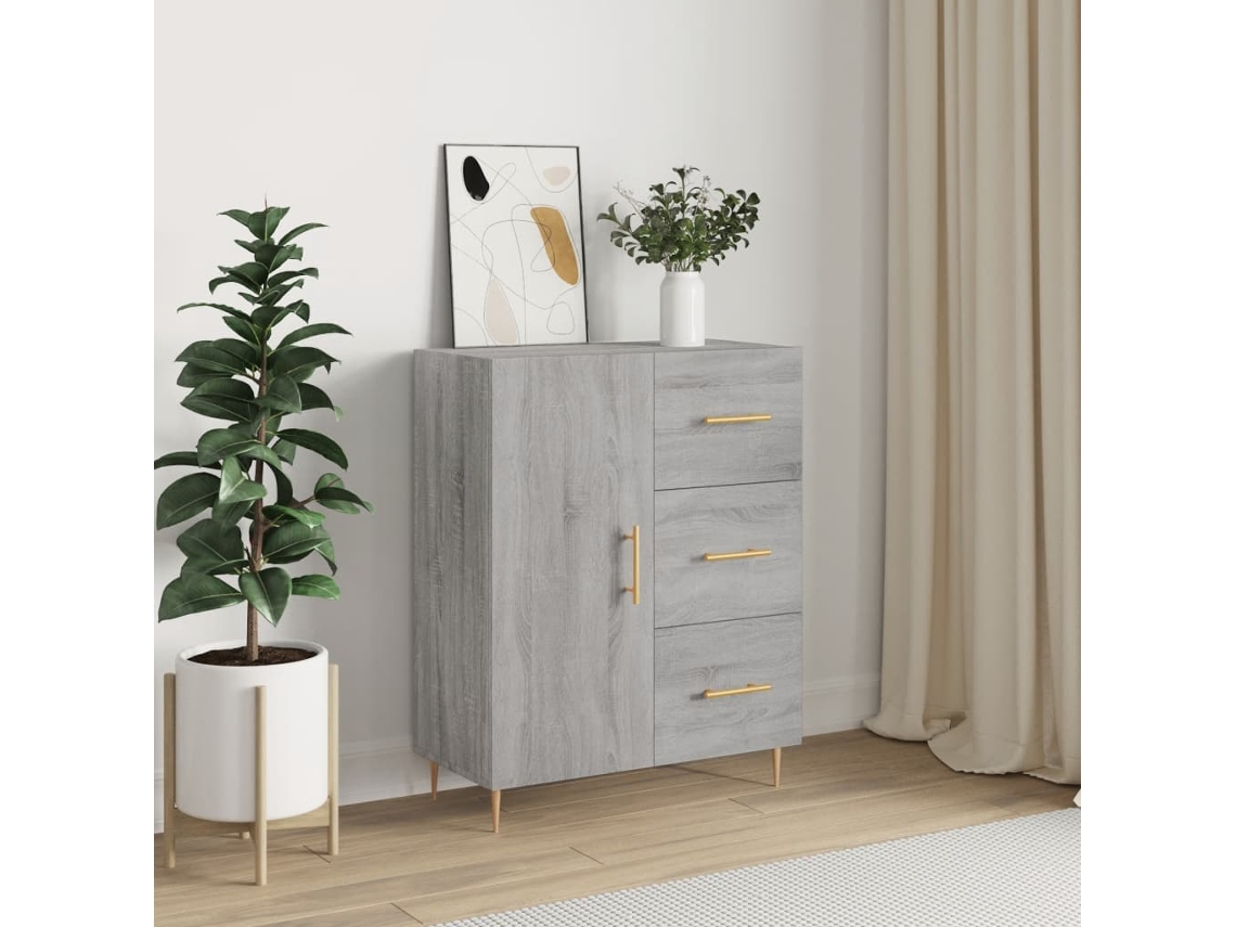 Vidaxl Aparador 69,5x34x90 Cm Derivados De Madeira Cinzento Sonoma