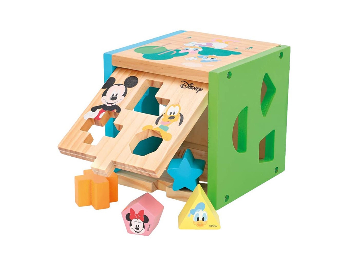 Jogo Didáticos WOOMAX Cubo 13 peças de encaixar de madeira disney (15x15x15  cm - 12 meses)