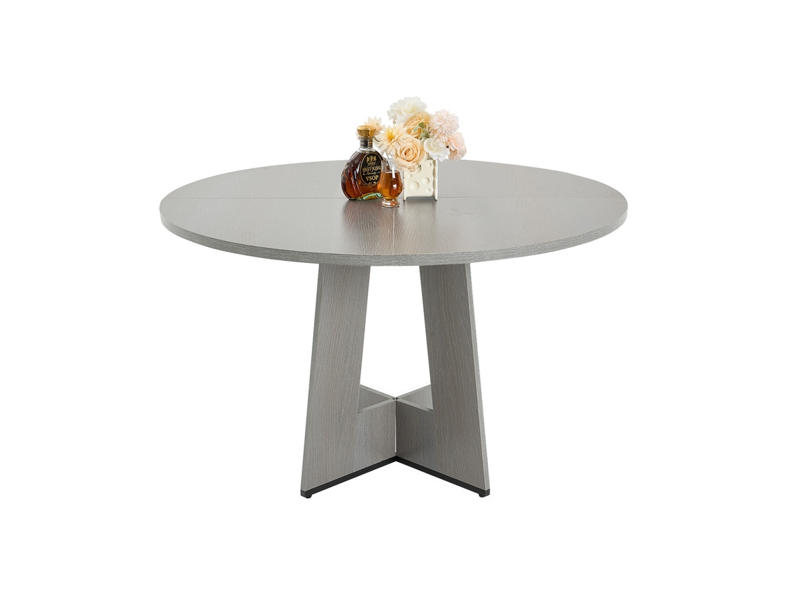 Mesa de jantar redonda de madeira cinza Vevor Table Only 120 cm