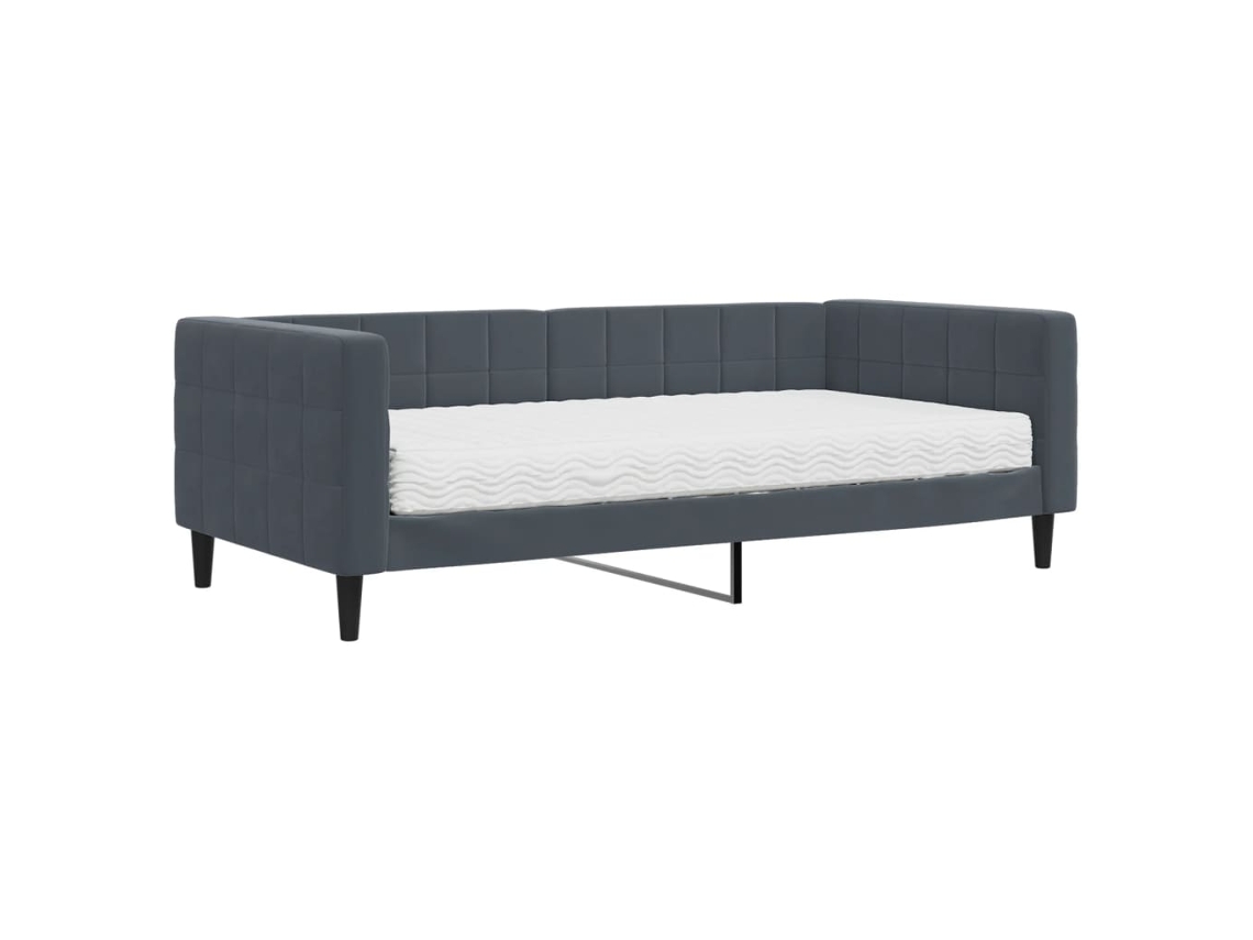 Sofá cama com Colchão 90x190 Cm Veludo Cinzento escuro MAISON EXCLUSIVE