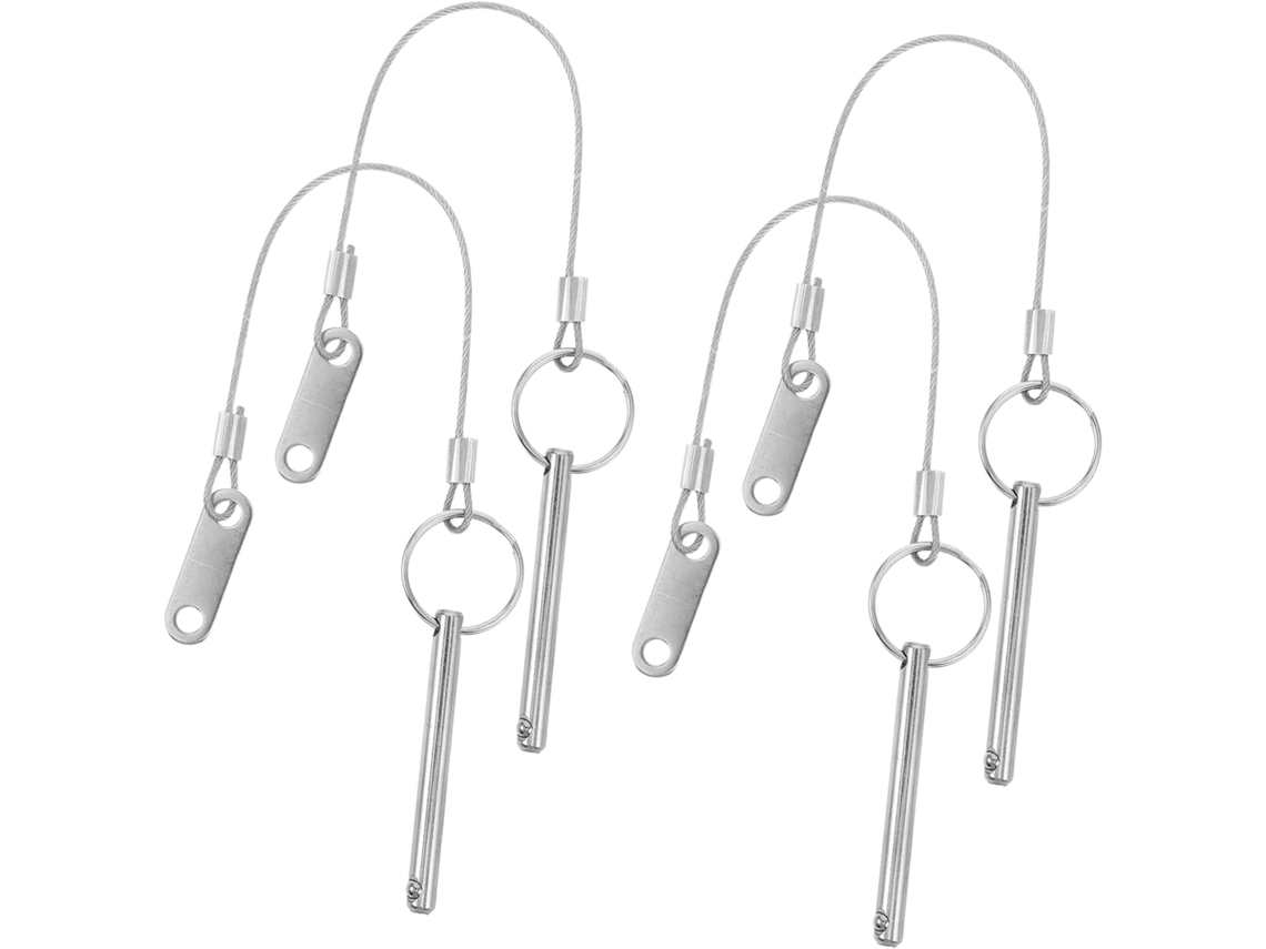 Conjunto De 4 Pinos De Aço Com Travamento Rápido E Anel Para Equipamentos E Ferragens Náuticas