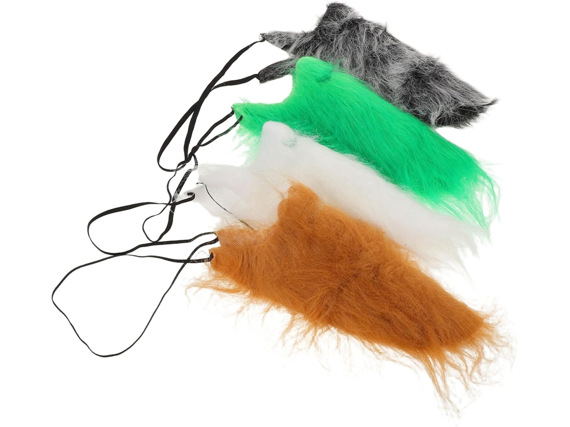 Conjunto De 4 Peças De Barba E Bigode Postiços Para Homens - Acessórios De Fantasia