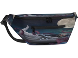 Bolsa de Ombro Unissex Grande Capacidade com Estampa Esqueleto Polvo 38 X 25 9 19 Cm Impermeável Design Pa