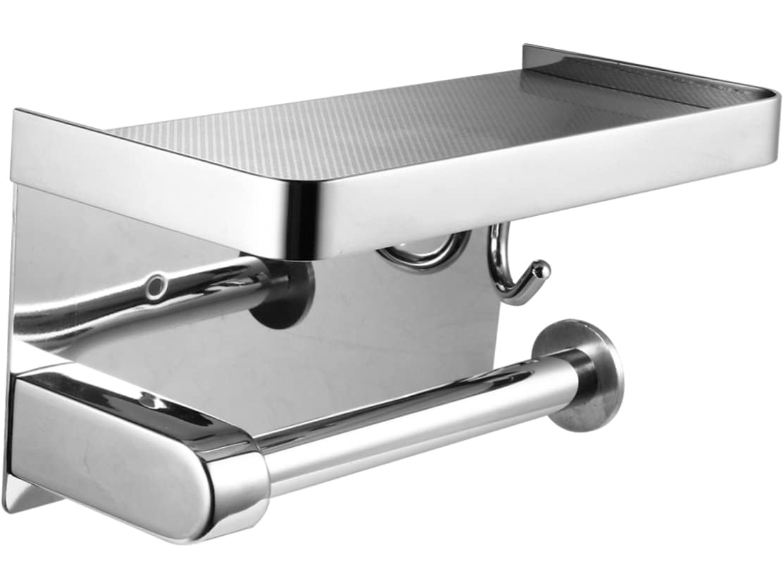 Suporte de Parede em Aço para Dispensador de Toalhas Higiênico, Prateleira de Cozinha Prática e Perfurada. SFUSHOS