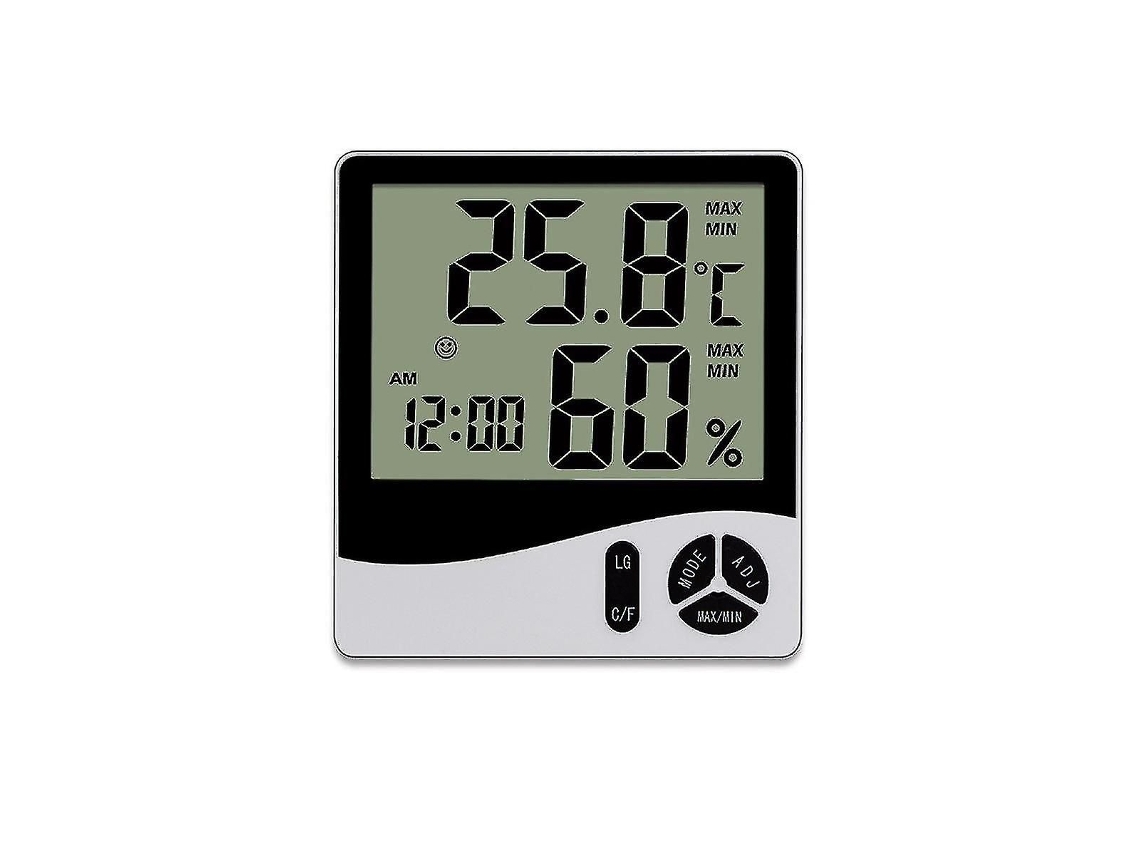 Termómetro Higrómetro Digital Lcd Com Sensor, Medidor De Temperatura E Humidade Para Estufa E Interior, Em Abs - Elysve