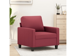Vidaxl Poltrona 60 Cm Couro Artificial Vermelho Tinto