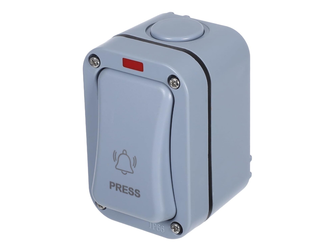 Botão De Campainha Iluminado À Prova D'água Com Luz Indicadora Integrada E Interruptor.