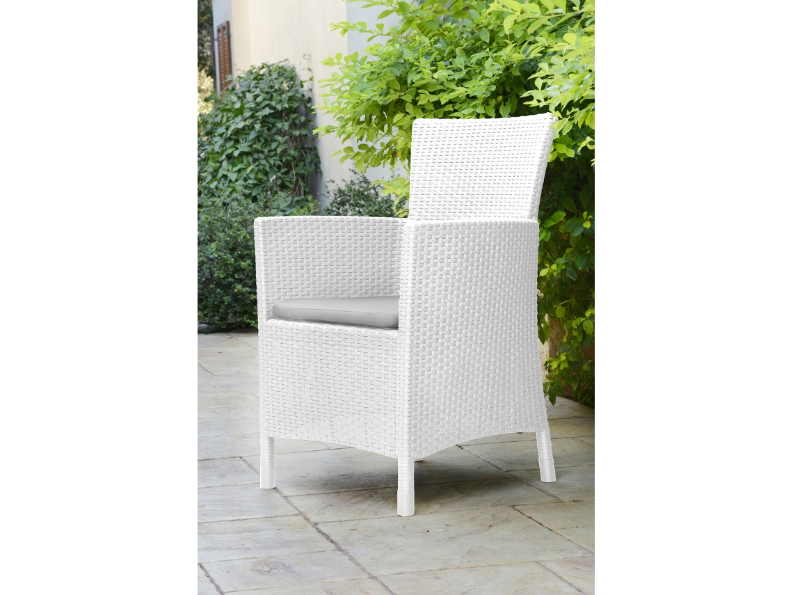 KETER Poltrona de jardim IOWA branco WxDxH cm 62x60x89