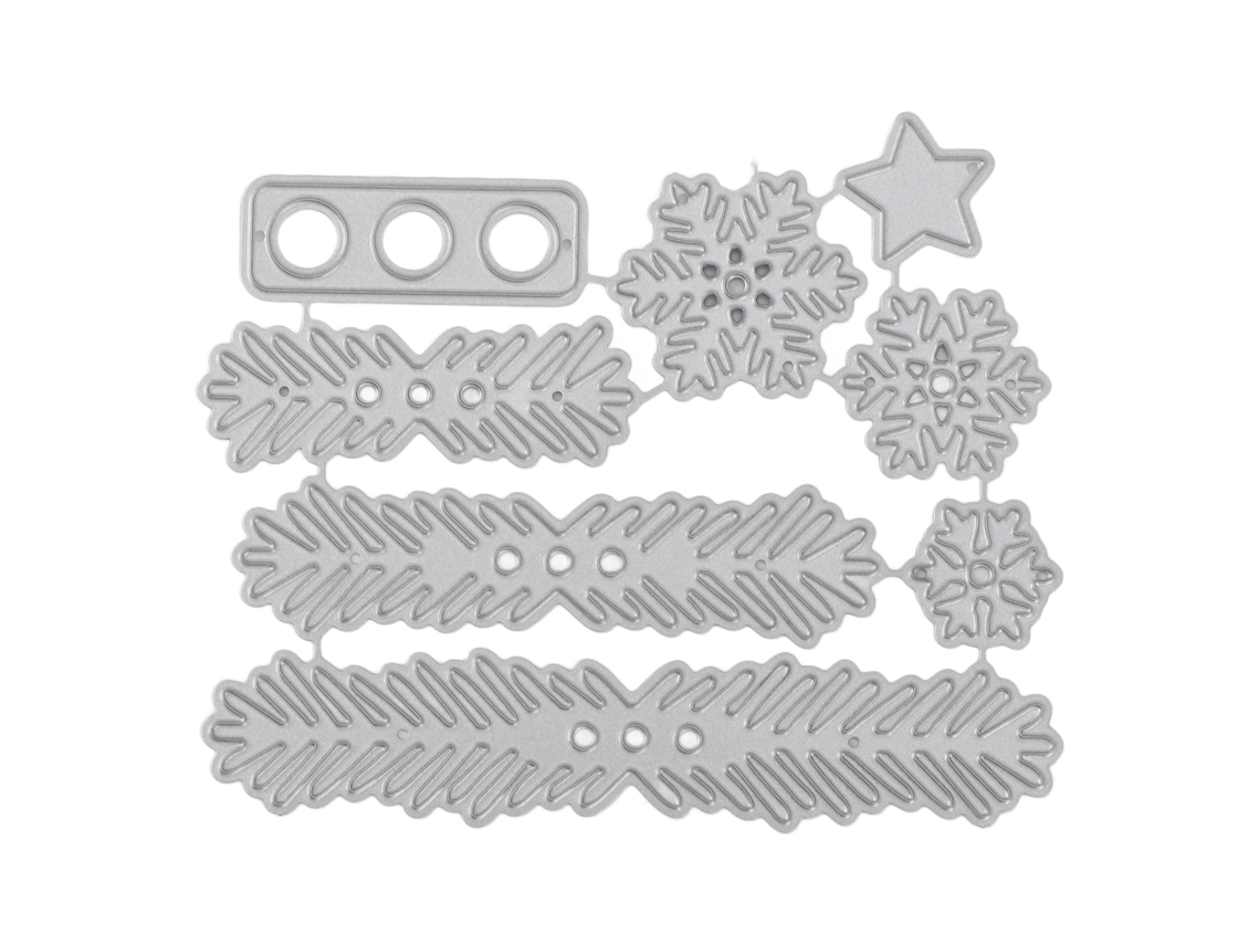 Estêncil De Corte Natal Aço Carbono Scrapbooking