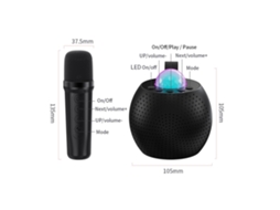 Laxiscreed Mini Karaoke Sem Fios Com Dois Microfones E Luzes Led Para Festa