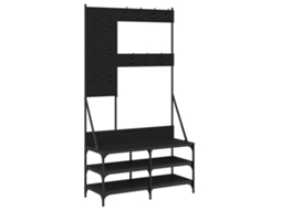 Bengaleiro c/ arrumação de calçado VIDAXL preto (100x40x184 cm)