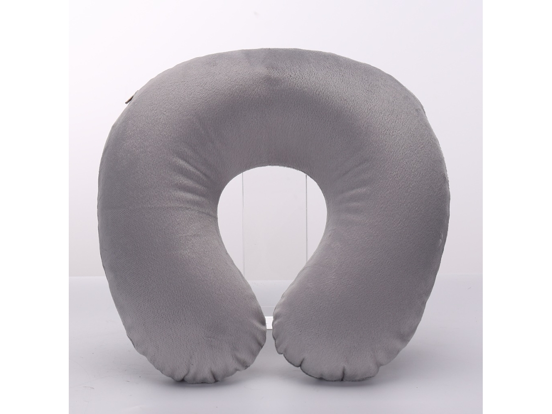 Almofada Cervical Cinza para Crianças, Formato U, com Almofada Removível, AQUAFORGE