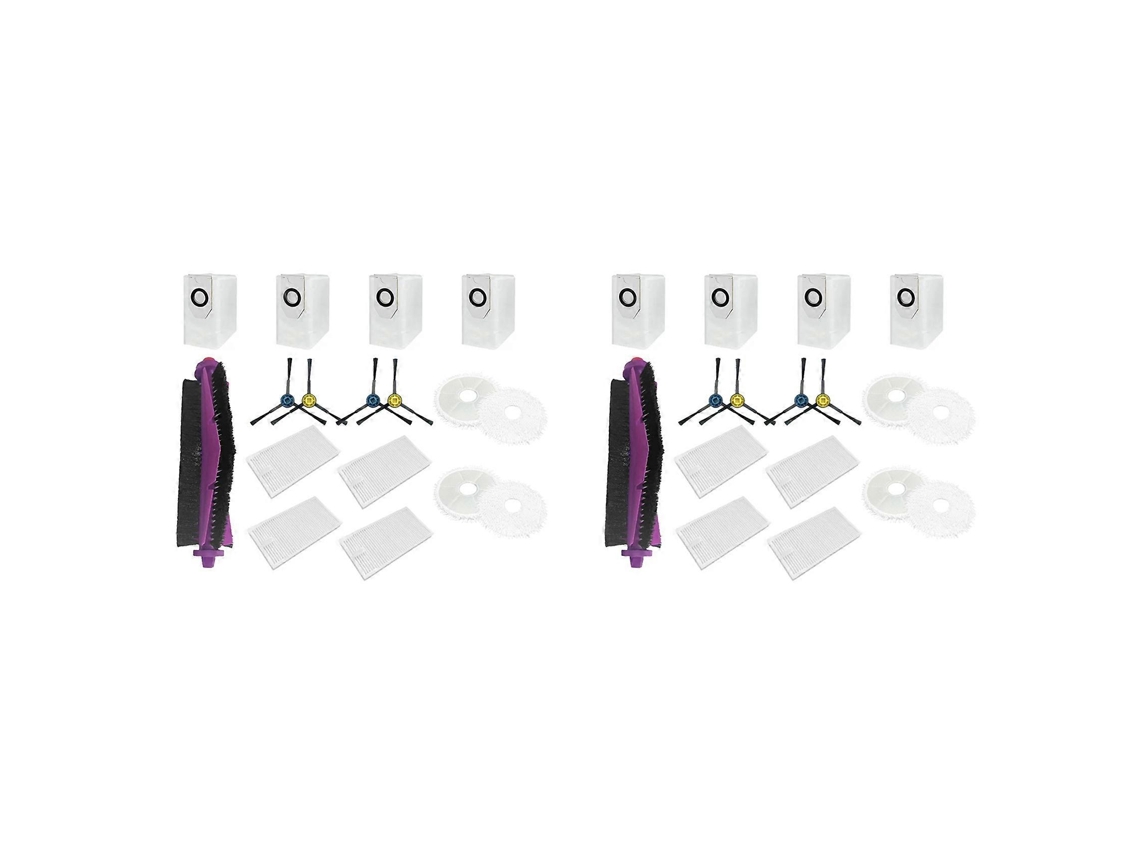 Conjunto com 2 peças de reposição para o toca-discos Midea V12: acessórios, consumíveis, escova lateral principal, filtro HEPA, pano de limpeza e saco para pó.