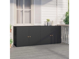 Vidaxl Armário De Jardim Preto 198x55,5x80 Cm Vime Sintético