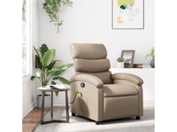 Vidaxl Poltrona De Massagens Reclinável Couro Artificial Cappuccino