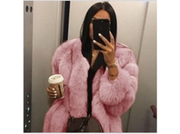 2026 abrigo Oversized de Pelo Falso Oso Teddy para Mujer Chaqueta Rosa Talla S