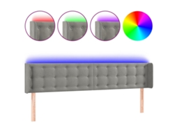 Cabeceira de Cama com Luzes Led Veludo Cinza Claro MAISON EXCLUSIVE (183x16x78 cm)