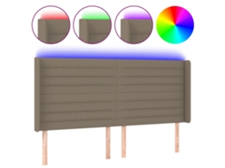 Led Headboard, Led Headboards Vidaxl Cinzento-acastanhado Tecido (163 X 16 X 118/128 Cm)