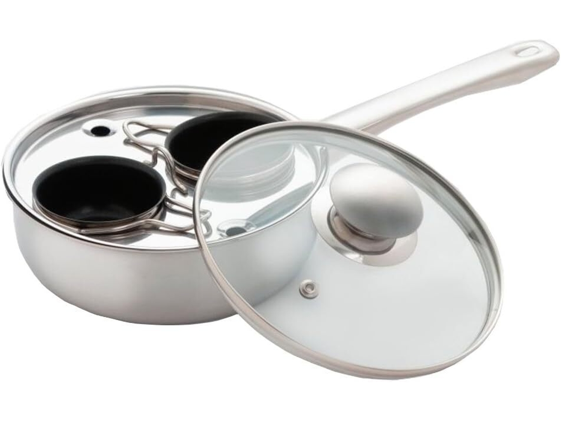 Panela Antiaderente Para Cozinhar Ovos Escalfados De 2 Xícaras, Resistente À Ferrugem, Para Fogão, Nova