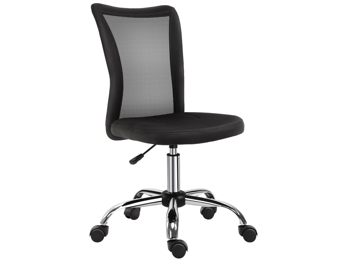 Cadeira De Escritório Ergonômica, Base Cromada, Giro 360°, Malha Preta, Altura Ajustável