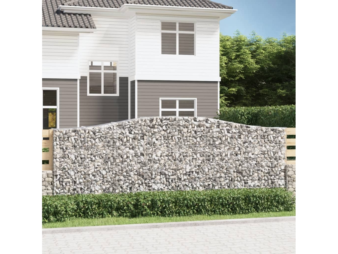 Vidaxl Cestos Gabião Arqueados 9pcs 400x50x140/160cm Ferro Galvanizado