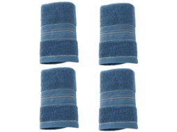 Conjunto de Toalhas de Mãos NEVEANCE Tiras Qualidade Absorvente Algodão Azul - 4pcs (35x75cm)