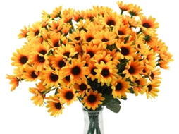 6 Buquês de Girassóis, Flores Artificiais para Exterior, Resistentes a Uv, Não Desbotam AQUAFORGE