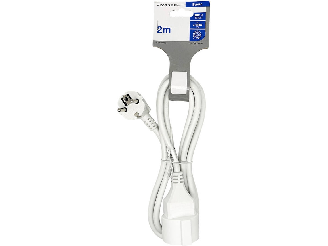 Prolongador 6T VIVANCO 1T M-F 2M (Branco)