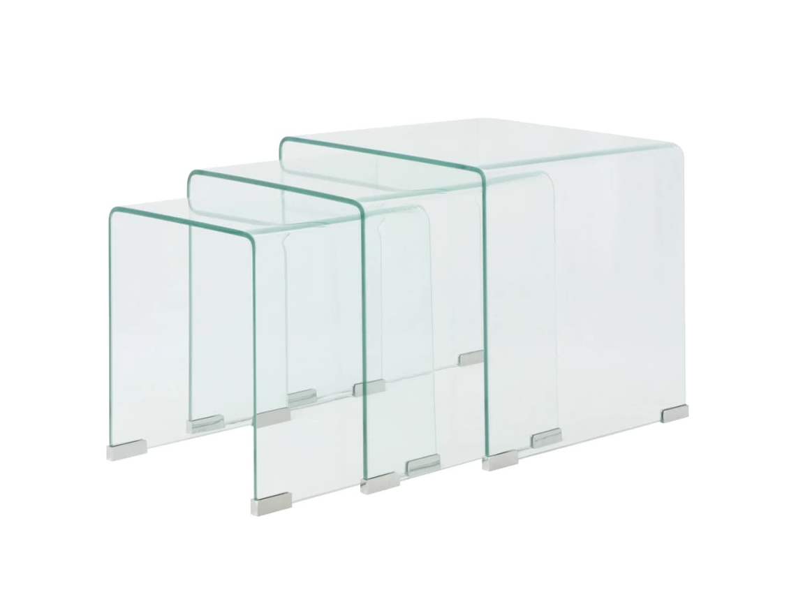 Nesting Table Set, Nesting Table Sets Vidaxl Transparente Vidro (n/a)