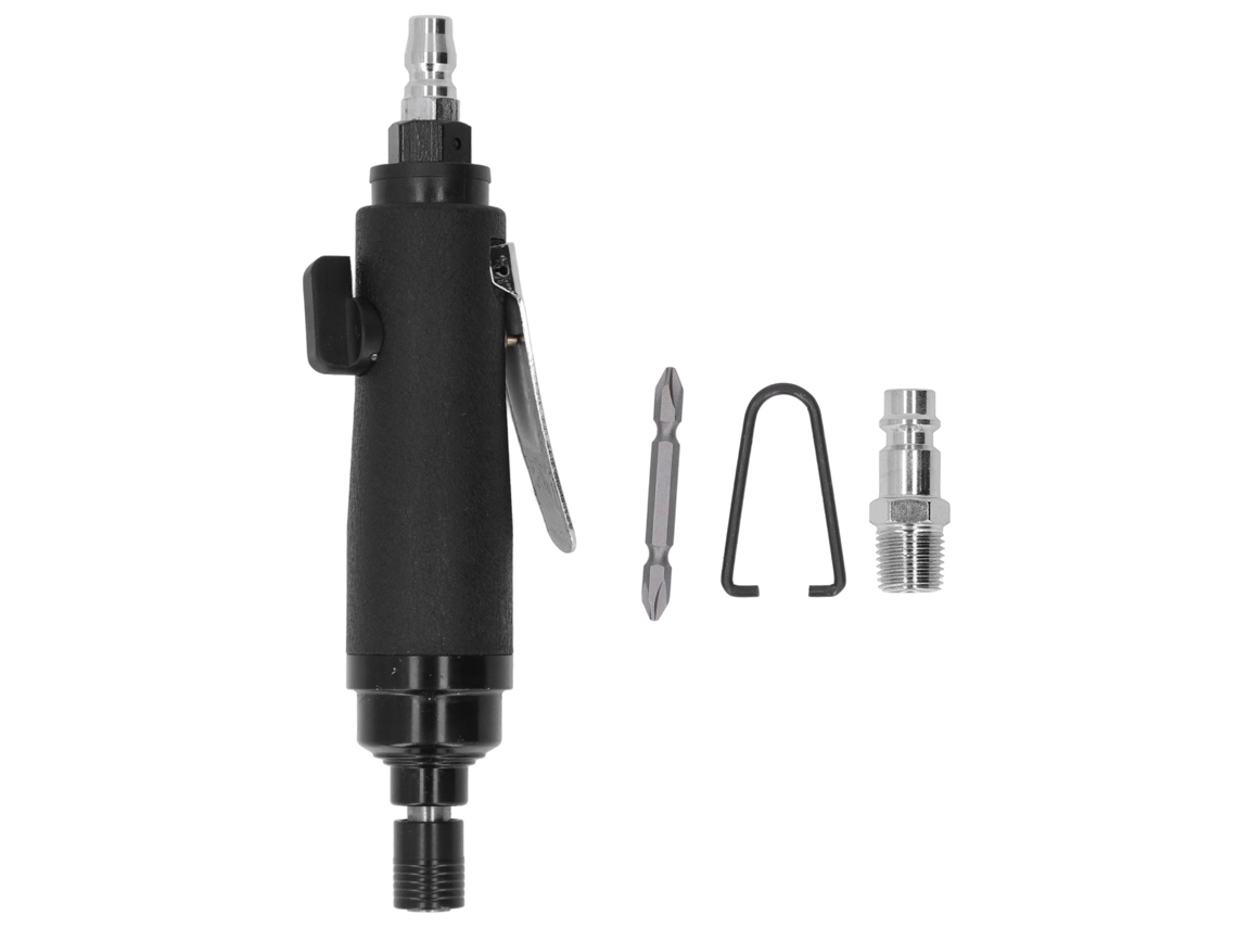 Parafusadeira pneumática industrial em aço liga, estilo europeu, com cabo reto reversível e design silencioso.