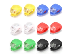 6 Peças Lâmpadas LED de Segurança para Ciclismo Noturno com Sinalização Frontal e Traseira Sapo Geométrico | S/MARCA