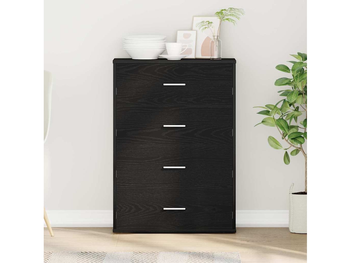 Vidaxl Buffet Carvalho Preto 60 X 31 X 84 Cm Derivados De Madeira