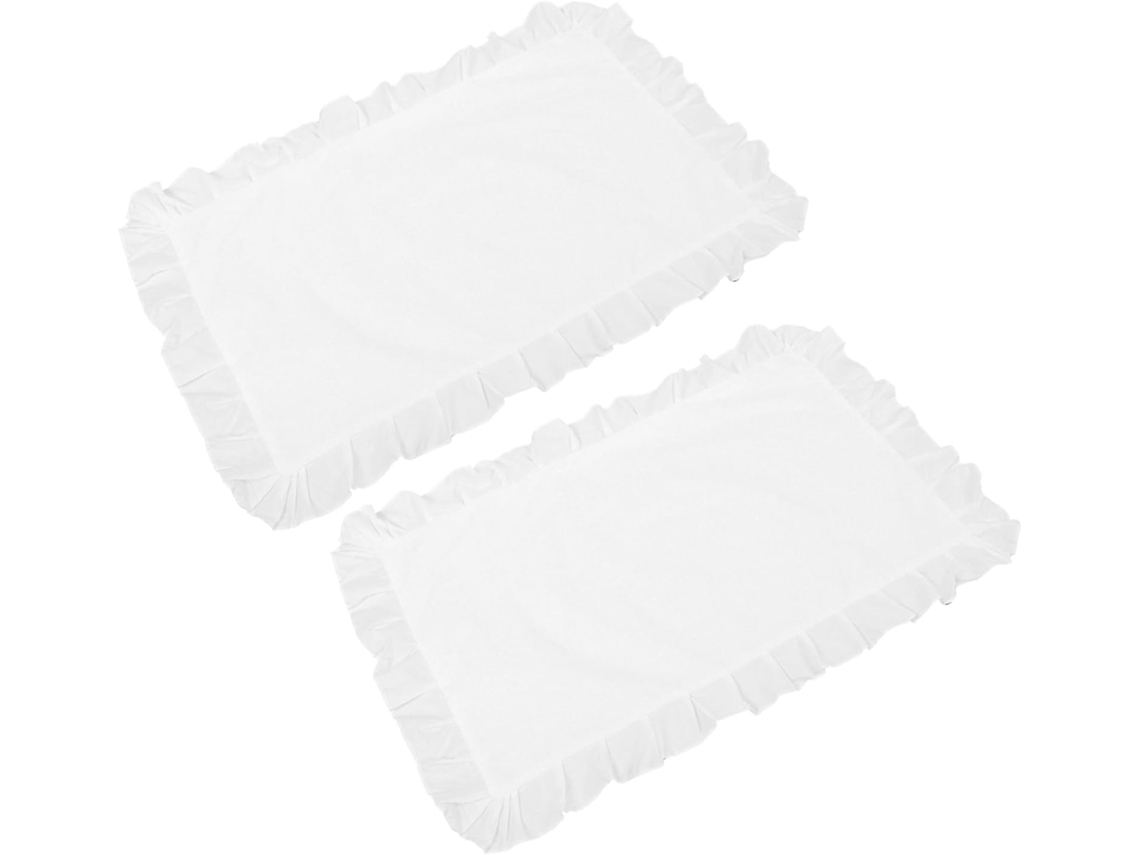 Fronha de Algodão Branco com Acabamento em Renda, Fechamento Tipo Envelope, Capa Almofada para CHABERLU