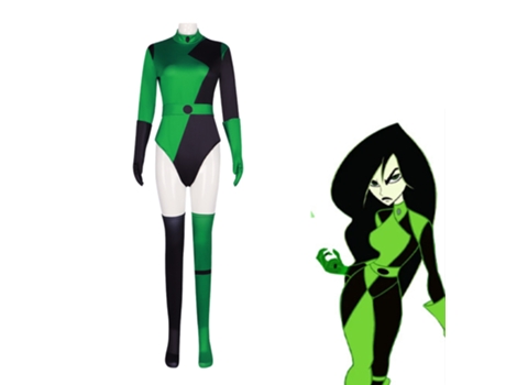 Traje de Menina Picante Shego Cosplay Traje de Banho Apertado 140